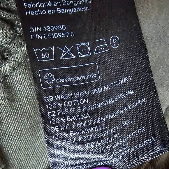 H&M Divided 100% Cotton Army Green Jacket Size 6 - Picture 6 of 8